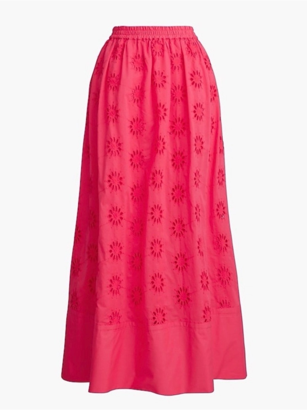 J Crew Rose Pink Eyelet Maxi Skirt